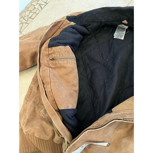 VTG Carhartt J14 BRN Santa Fe Western Work Barn Coat Jacket Men Large Canvas - Picture 11 of 13